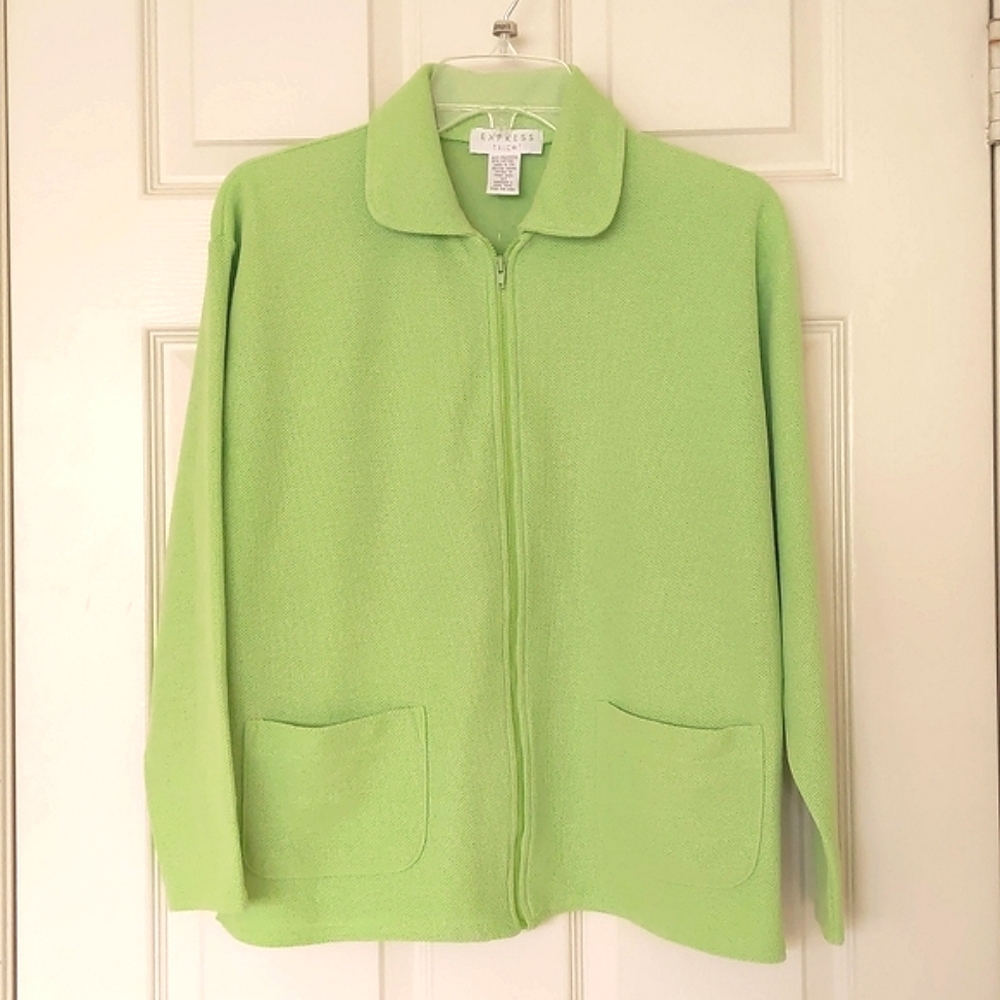NWT. Express Cotton blended lightweight full zip jacket with front pockets.